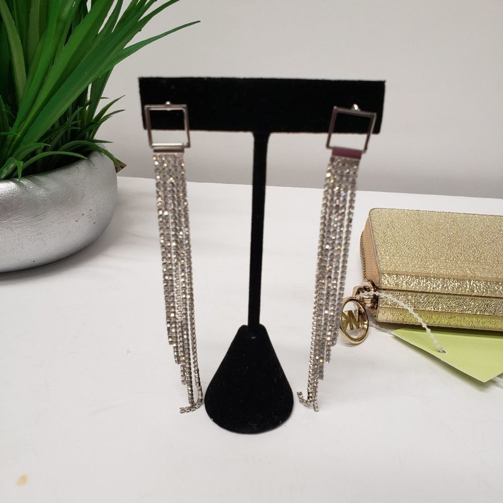 Silver Bling Drop Earrings